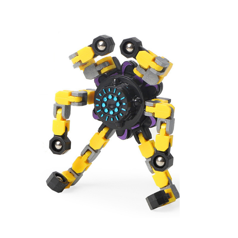 Funny Finger Chain Robot Toy Deformed Mechanical Spiral Twister Creative Fidget Spinner for Kids Adults