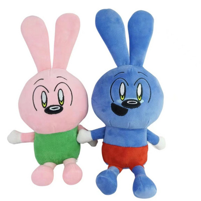 Riggy Monkey Plush Toys Blue Red Rabbit Doll Riggy Monkey Rabbit Stuffed Toy With Long Ear Anime Toys Riggy The Rabbit Monkey