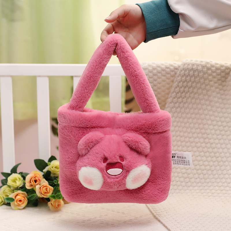 New Design Hot Sale Pink Doodle Bear Small Bear Handbag Kawai Cute Stuffed toy Girl and Children Gift