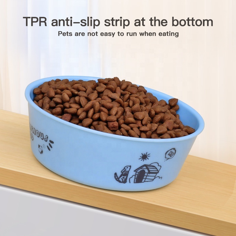 Factory Wholesale Custom Logo Antislip Double Decker Portable Travel Stainless Steel Cat Food Bowl Pet Dog Water Bowl