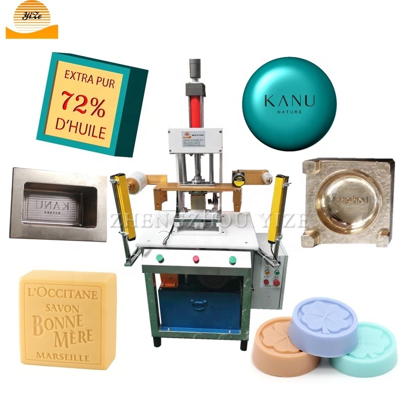 hotel bath soap molder stamping shaping machine automatic pneumatic manual toilet bar soap logo press stamper printing machine