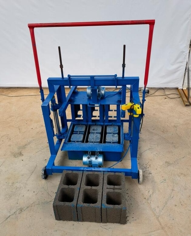 Manual Cement Concrete Hollow Block Making Machine Small Mobile Building Paver Brick Maker Electric Red  Brick Making Machine