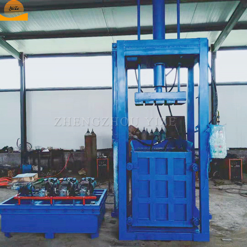 Hydraulic cardboard clothes scrap metal pet bottle waste paper baler plastic baling press machine