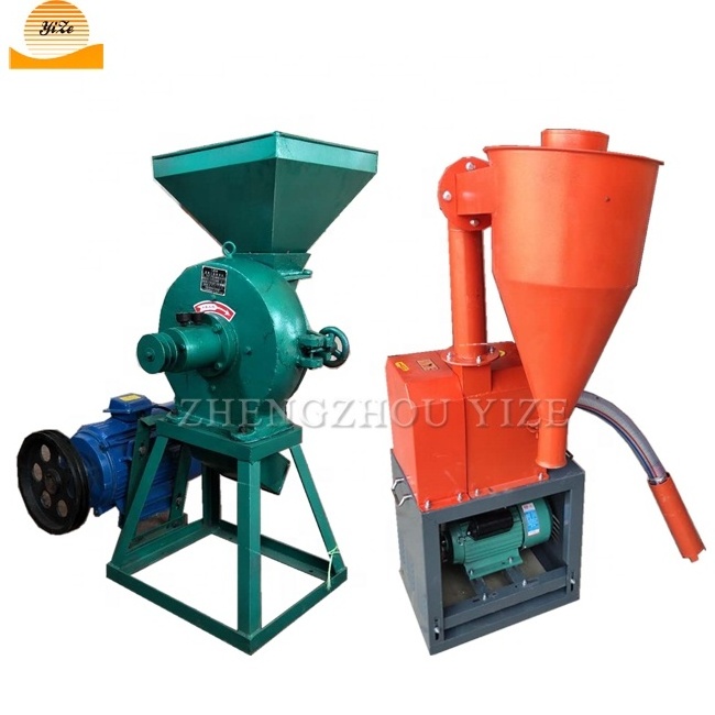 Multi - function self-suction corn crusher machine automatic small electric corn feed mill grinder for sale