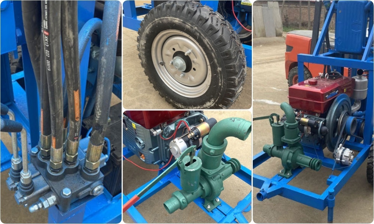 Factory Wholesale Portable diesel engine 100 meter hand operated small hydraulic pedestal drilling machine rig for water well