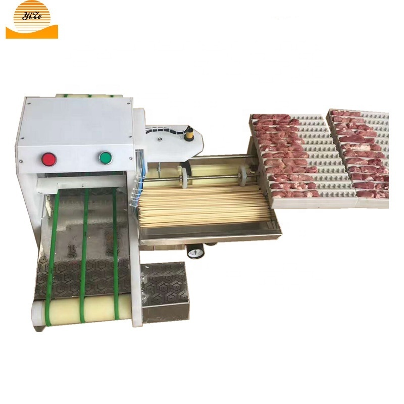 automatic souvlaki meat skewer machine kebab satay skewer making machine