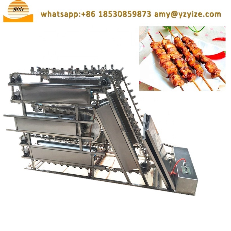 electric shish kebab machine automatic yakitori grill machine smokeless barbecue grill kabob machines