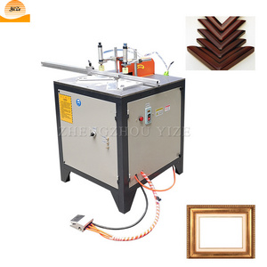 Photo frame countertop wood angle iron steel cutting machine double - headed aluminium profile angle cutter notching machine