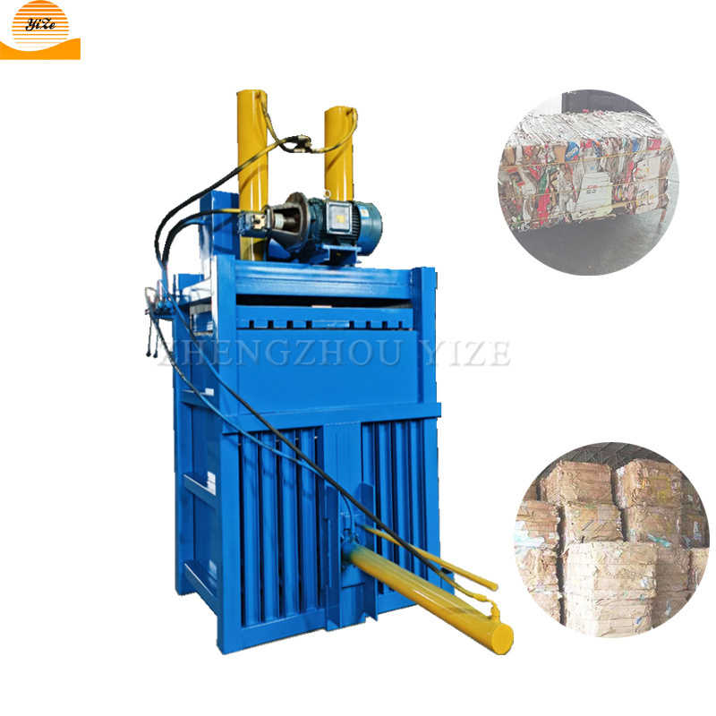 Hydraulic cardboard clothes scrap metal pet bottle waste paper baler plastic baling press machine