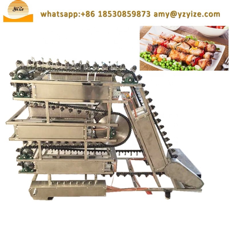 electric shish kebab machine automatic yakitori grill machine smokeless barbecue grill kabob machines