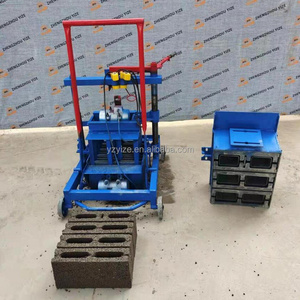 Manual Cement Concrete Hollow Block Making Machine Small Mobile Building Paver Brick Maker Electric Red  Brick Making Machine