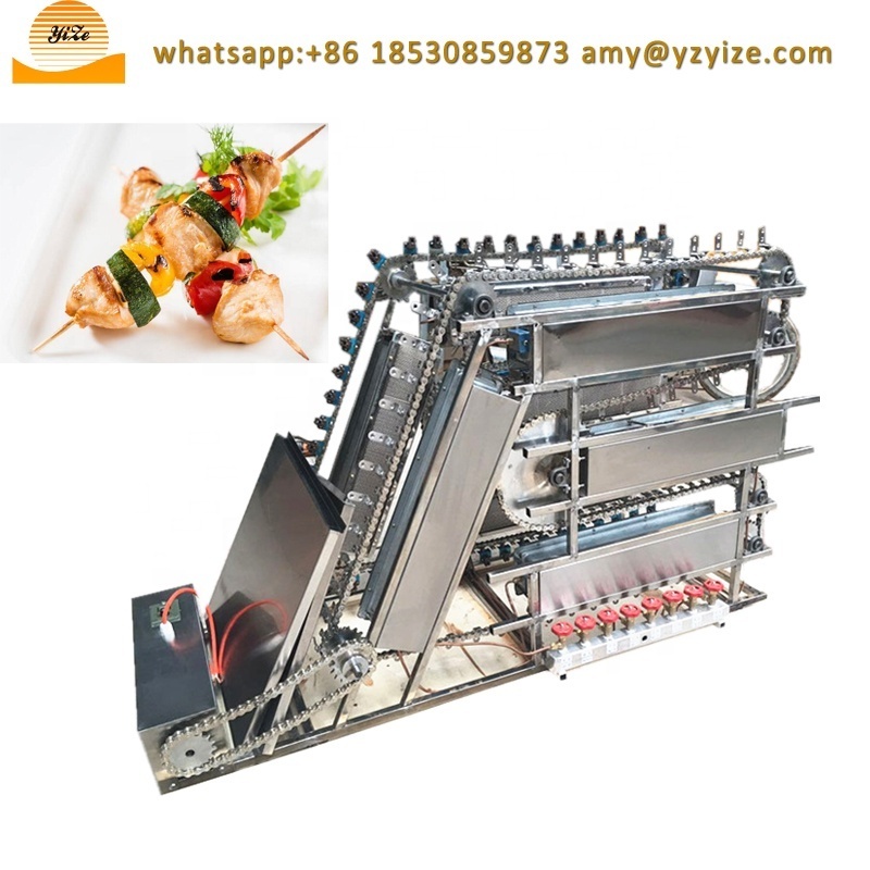 electric shish kebab machine automatic yakitori grill machine smokeless barbecue grill kabob machines