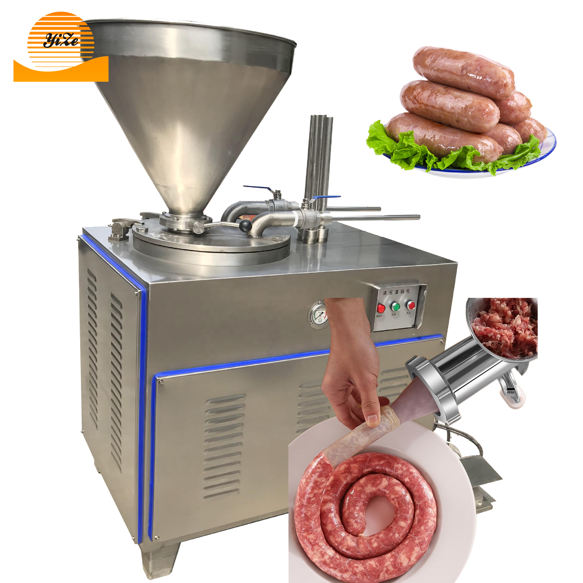 sausage stuffer automatic meat processing machinery small horizontal pneumatic sausage stuffer electric