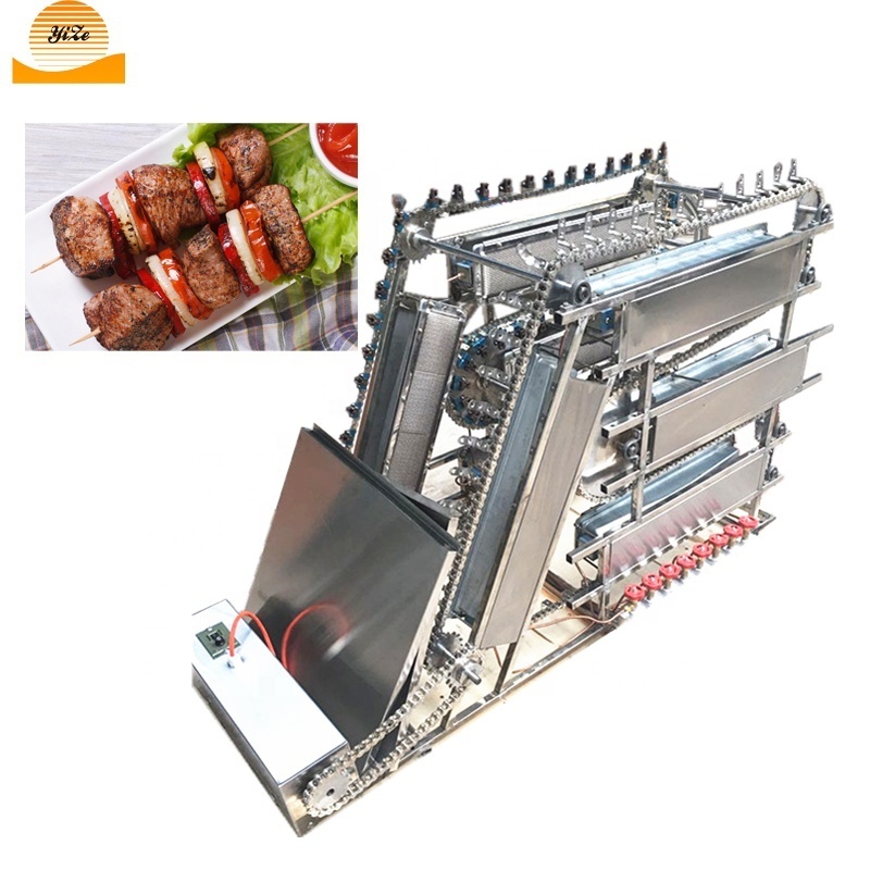 electric shish kebab machine automatic yakitori grill machine smokeless barbecue grill kabob machines