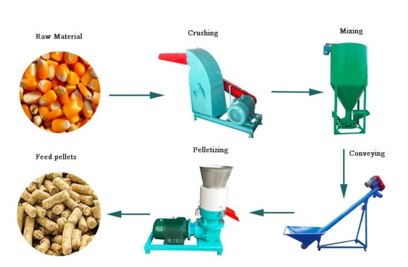 Animal Food Pellet Machine Produce Poultry Chicken Goat Feed Cattel Feed Pellet Making Pelletizer Progressing  Machines Price