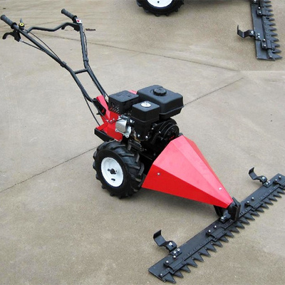 Hand handled agricultural walk behind lawn garden push scythe mower grass machine mini tiller scythe mower