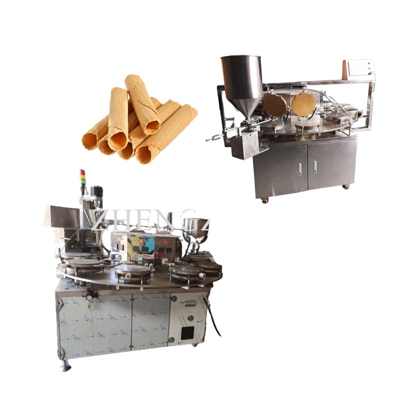 Dual Waffle Cone Make Machine Egg Roll Waffle Cone Balls Bowl Maker Automatic Industrial Waffle Cone Maker Machine