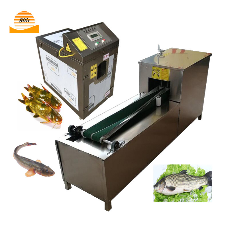 Automatic Tilapia Fish Progress Killing Gutting Cleaning Scaler Salmon Fish Skin Peeling Belly Splitting Scale Removing Machine