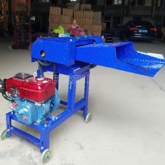 Animal  Grass Straw Feed Crusher Multifunction Chaff Cutter Machine With Diesel Engine Chopper Progressing Milling Machinery