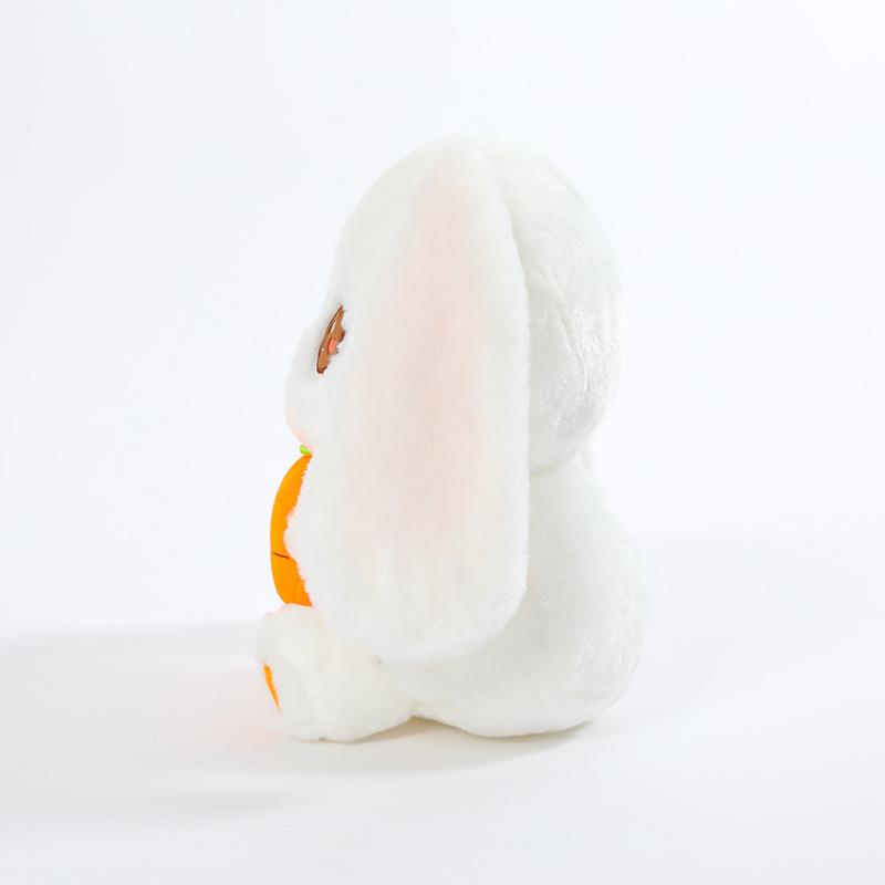 40cm High quality long eared carrot holding white rabbit plush rabbit comfortable soft toy