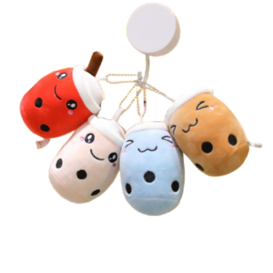 Cute boba plush toys soft bubble tea cup toy Plush Bubble Milk Tea Cups Boba or Dog Plush Keychains