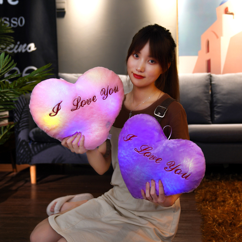 Factory Plush toy with LED light valentine mallow Glowing Plush star for Valentine gift with I love you