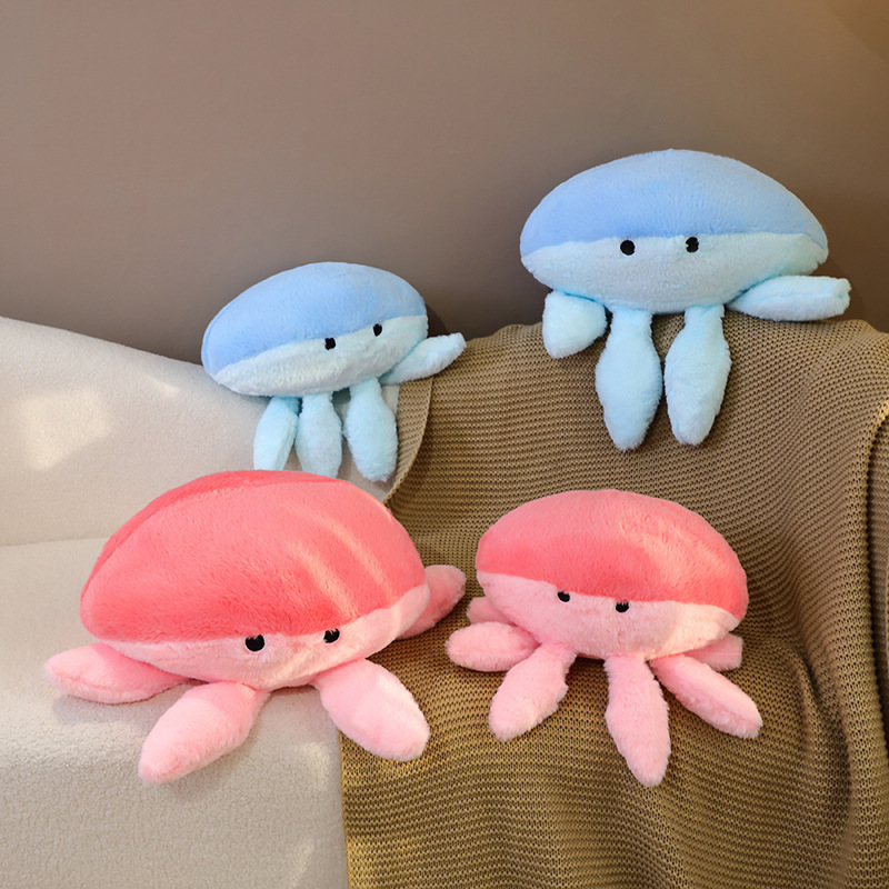 Cute short plush spherical jellyfish pillow stuffed plush toy doll bed sleeping doll cushion ocean toys