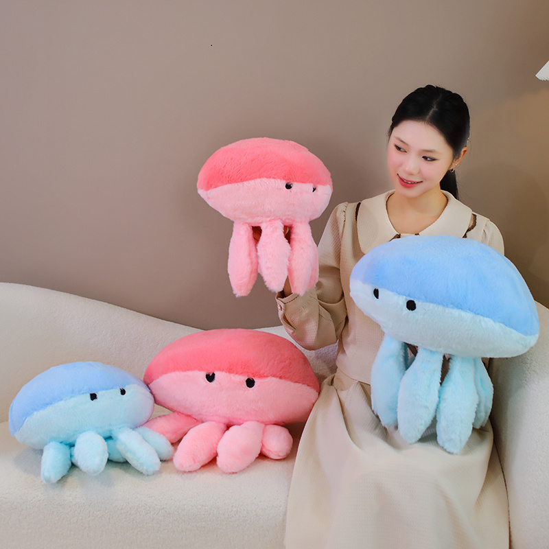 Cute short plush spherical jellyfish pillow stuffed plush toy doll bed sleeping doll cushion ocean toys