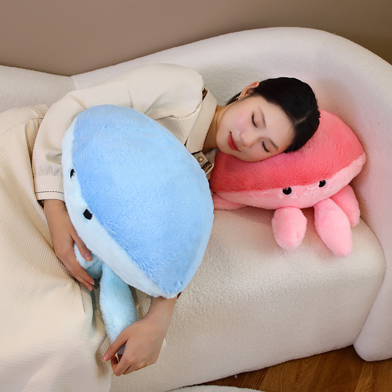 Cute short plush spherical jellyfish pillow stuffed plush toy doll bed sleeping doll cushion ocean toys