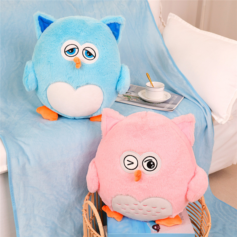 Custom Doll Anime Mascot Owl Plush Toys Stuffed Animals Cushion Pillow with Blanket