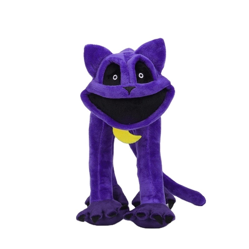 Standing plush toy market selling smiling critters purple cat doll Smiling critters big mouth purple cat plush doll