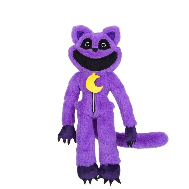 Standing plush toy market selling smiling critters purple cat doll Smiling critters big mouth purple cat plush doll