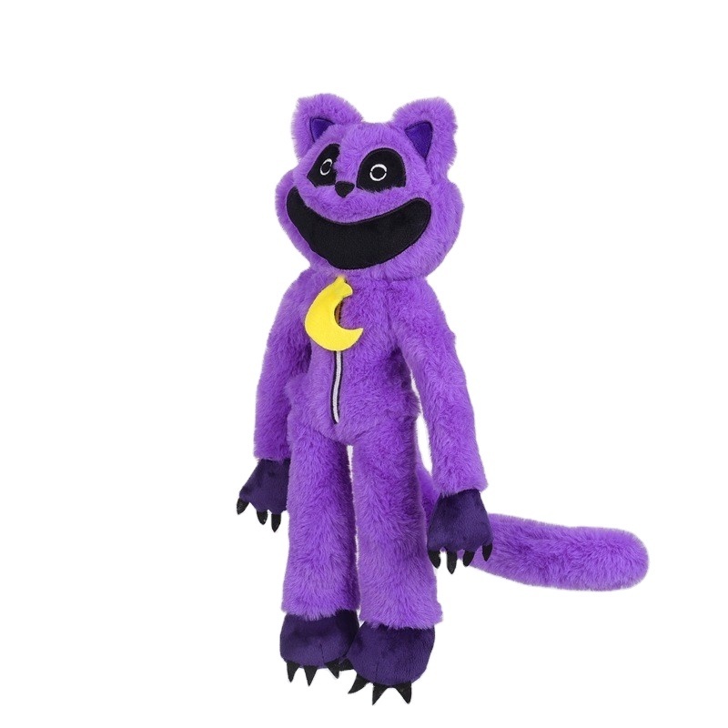 Standing plush toy market selling smiling critters purple cat doll Smiling critters big mouth purple cat plush doll