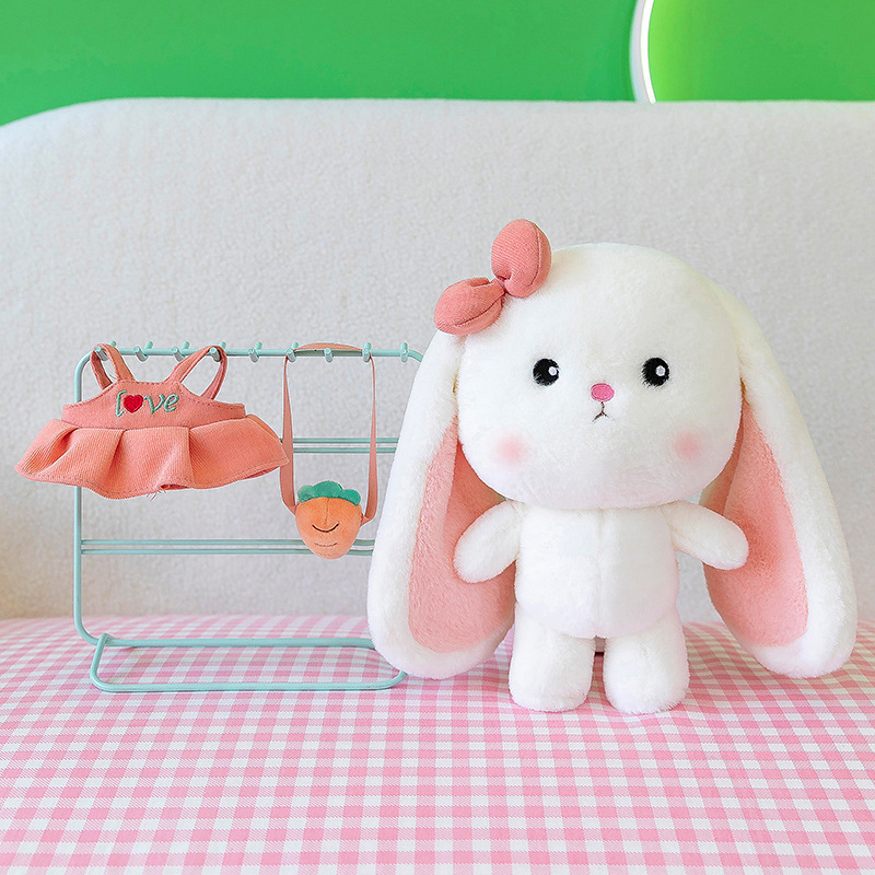 Couple Carrot Rabbit Doll Plush Toys A Pair of Little White Rabbit Dolls Grab Machine Cloth Dolls Rabbit Year Mascot