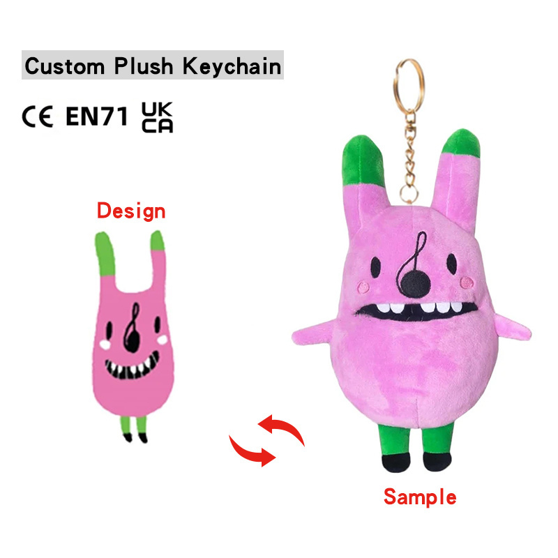 OEM ODM Anime Plush Keychain Mini Wholesale Custom Cute Design Plush Toy Keychains