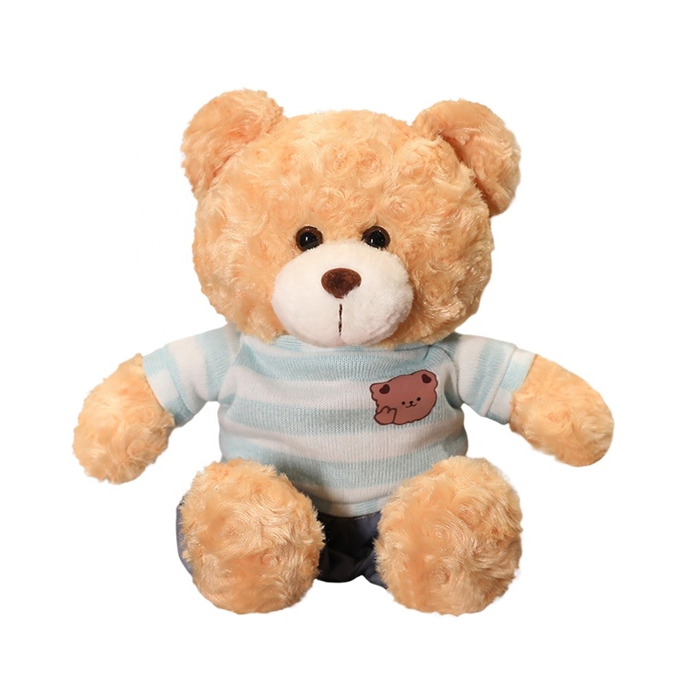 Personalized Design Custom Adorable Embroidery Cute Soft Teddy Bear With Clothes Plush Toy