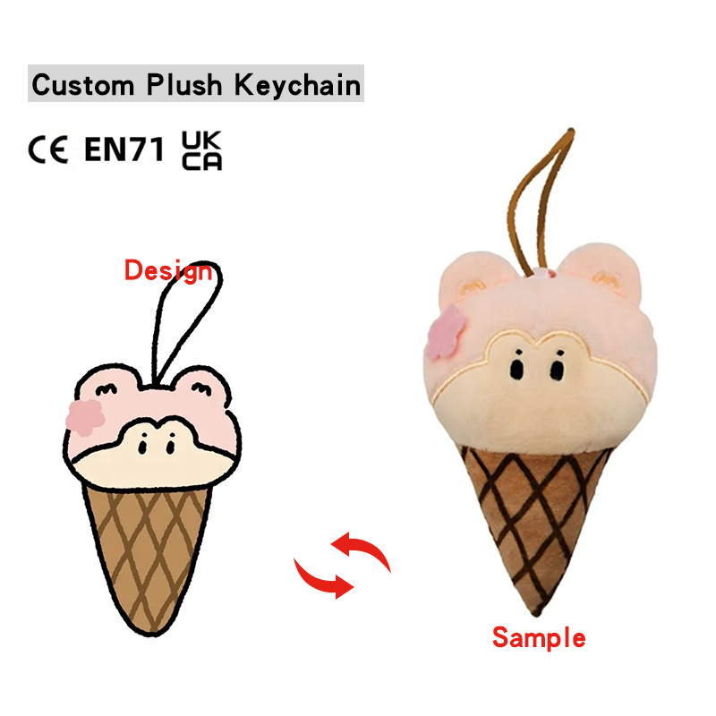 OEM ODM Anime Plush Keychain Mini Wholesale Custom Cute Design Plush Toy Keychains