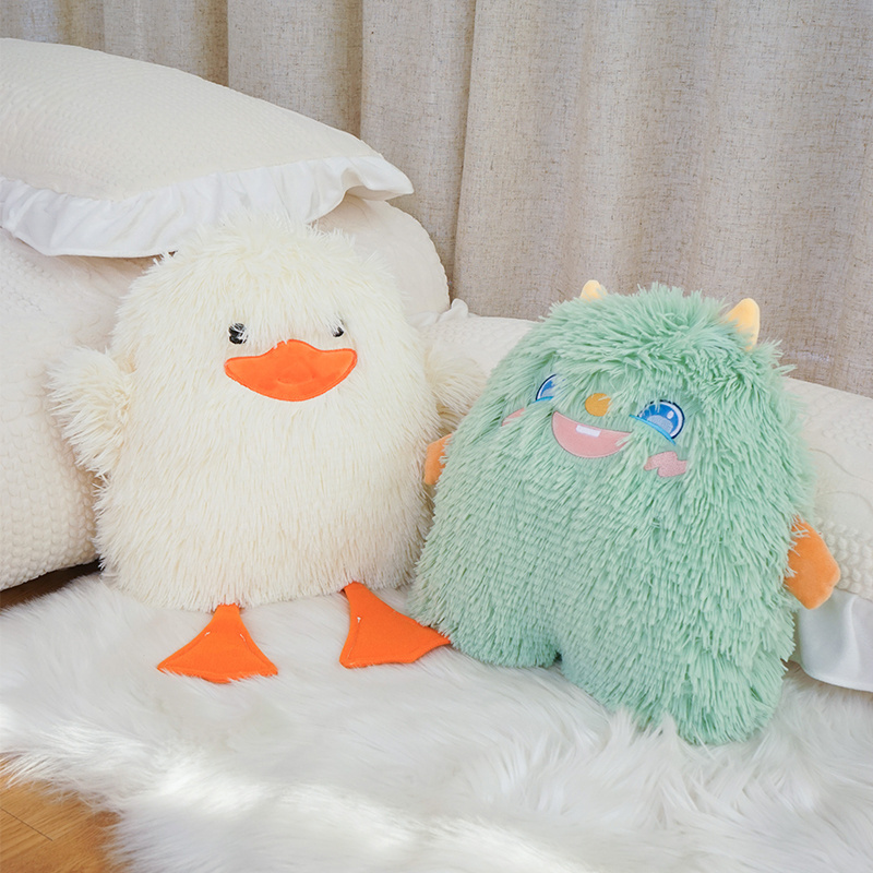 New design fluffy Plush cute little monster animal plush toy pillow custom cartoon duck Unicorn Little Monster Plush Toy mascot