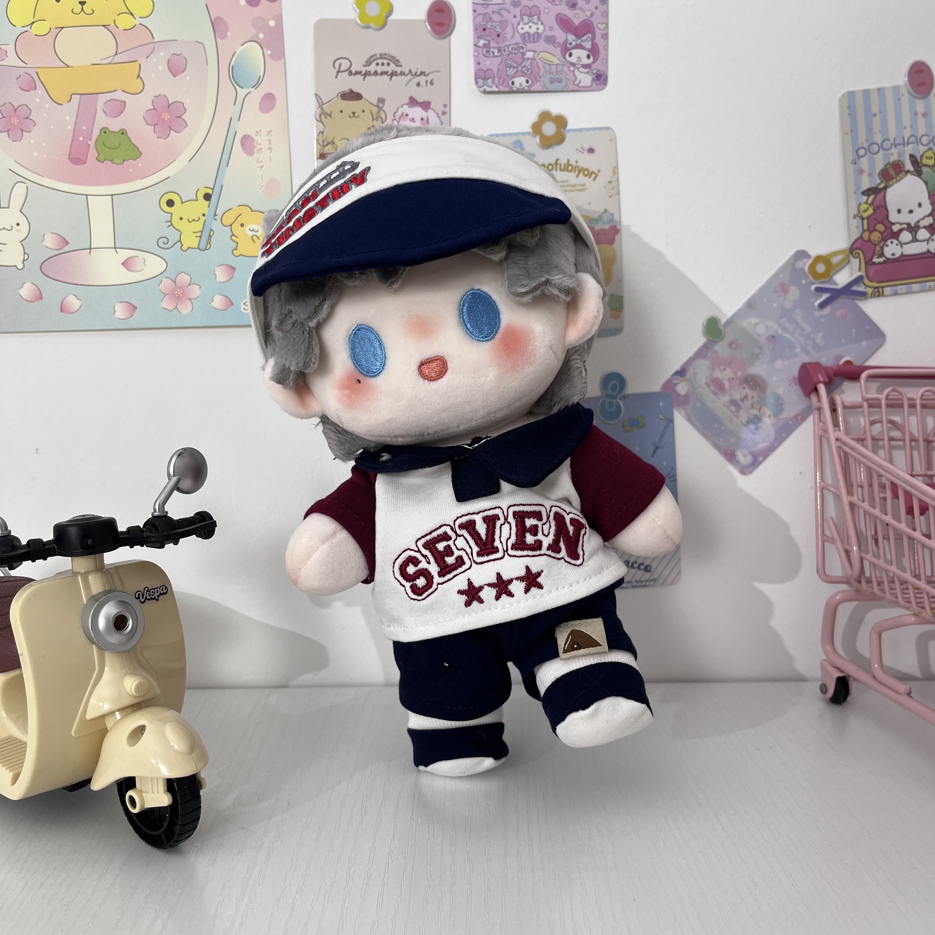 Custom 20cm cartoon character cotton doll plush toy customized kpop plush doll clothes accessories keychain