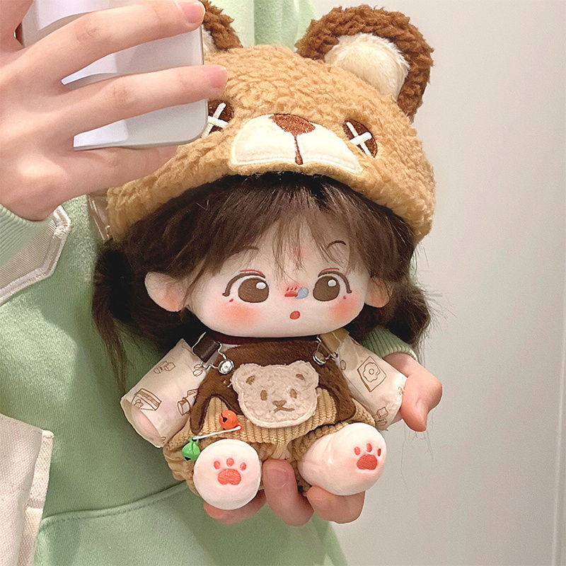 Customized cute long hair plush doll clothes accessories removable custom hairstyle kpop plush doll