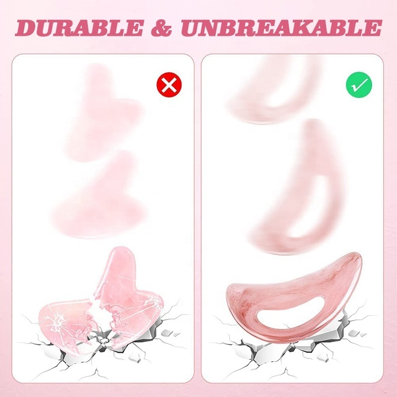 hot sale premium 100% natural healing guasha stone pink rose quartz gua sha board for facial skin care