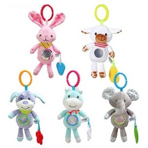 Baby Rattles Stroller Hanging Soft Toy for Newborn 0-12month Mobile Bed Animal Doll Elephant Rabbit Infant Crib Hanging Bell Toy