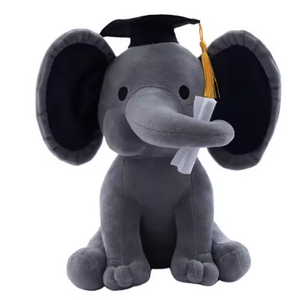 2024 Hot Selling Plush Doctor Hat Elephant Doll Wholesale Graduation Day Gift Cute Doctor Hat Elephant Plush Toy Customizable