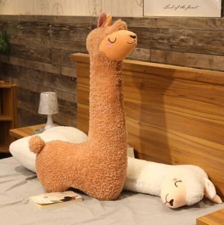 1.3M Soft Brown White Alpaca Plush Toy Stuffed Giant Alpaca Sheep Liama Animal Pillow Bed Toy Plush Giant Alpaca Cushion Toy