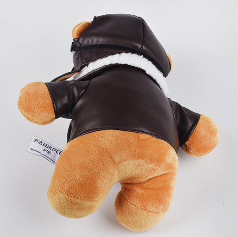 custom soft plush Bear pilot doll toy cute stuffed teddy bear with custom cloth stuffed cool bear pilot toys gifts for kids