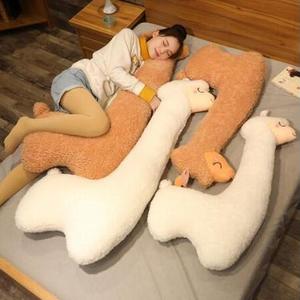 1.3M Soft Brown White Alpaca Plush Toy Stuffed Giant Alpaca Sheep Liama Animal Pillow Bed Toy Plush Giant Alpaca Cushion Toy