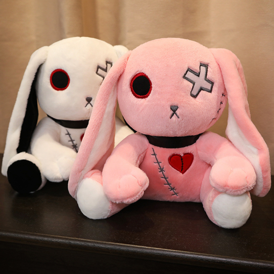 promotion dark plush rabbit doll toys funny stuffed Vampire Style rabbit toys plush rabbit doll toys sofa pillow Easter gifts