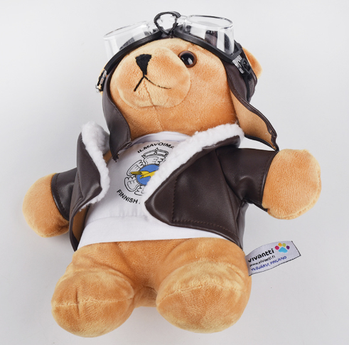 custom soft plush Bear pilot doll toy cute stuffed teddy bear with custom cloth stuffed cool bear pilot toys gifts for kids