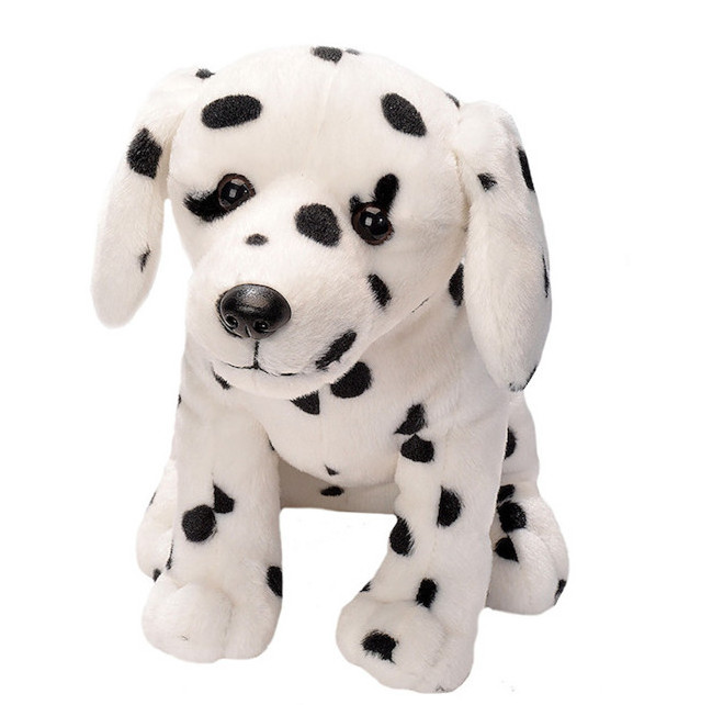 25 cm Wholesale Sitting Stuffed Animal Puppy Dog Black And White Stuffed Custom Plush Spotted Dalmatian Dog