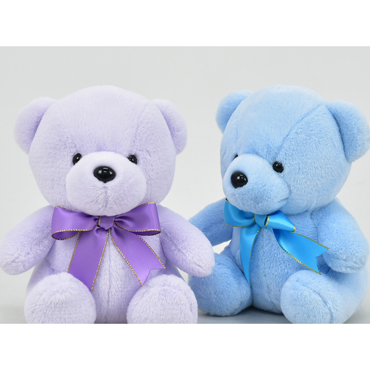 Promotional Gifts Wholesale Mini Teddy Bear With Ribbon Push Toys Colorful Custom Logo Stuffed Soft Plush Small Bear Keychain